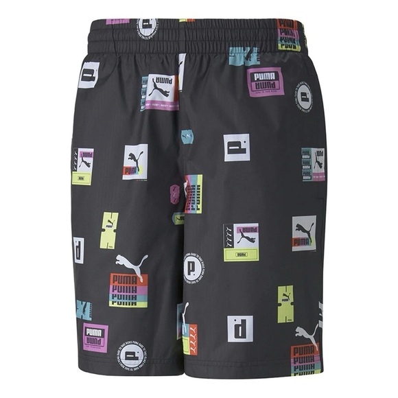 Puma Other - PUMA Men's Multi All Over Logo Sportswear Active Performance Gym Black Shorts